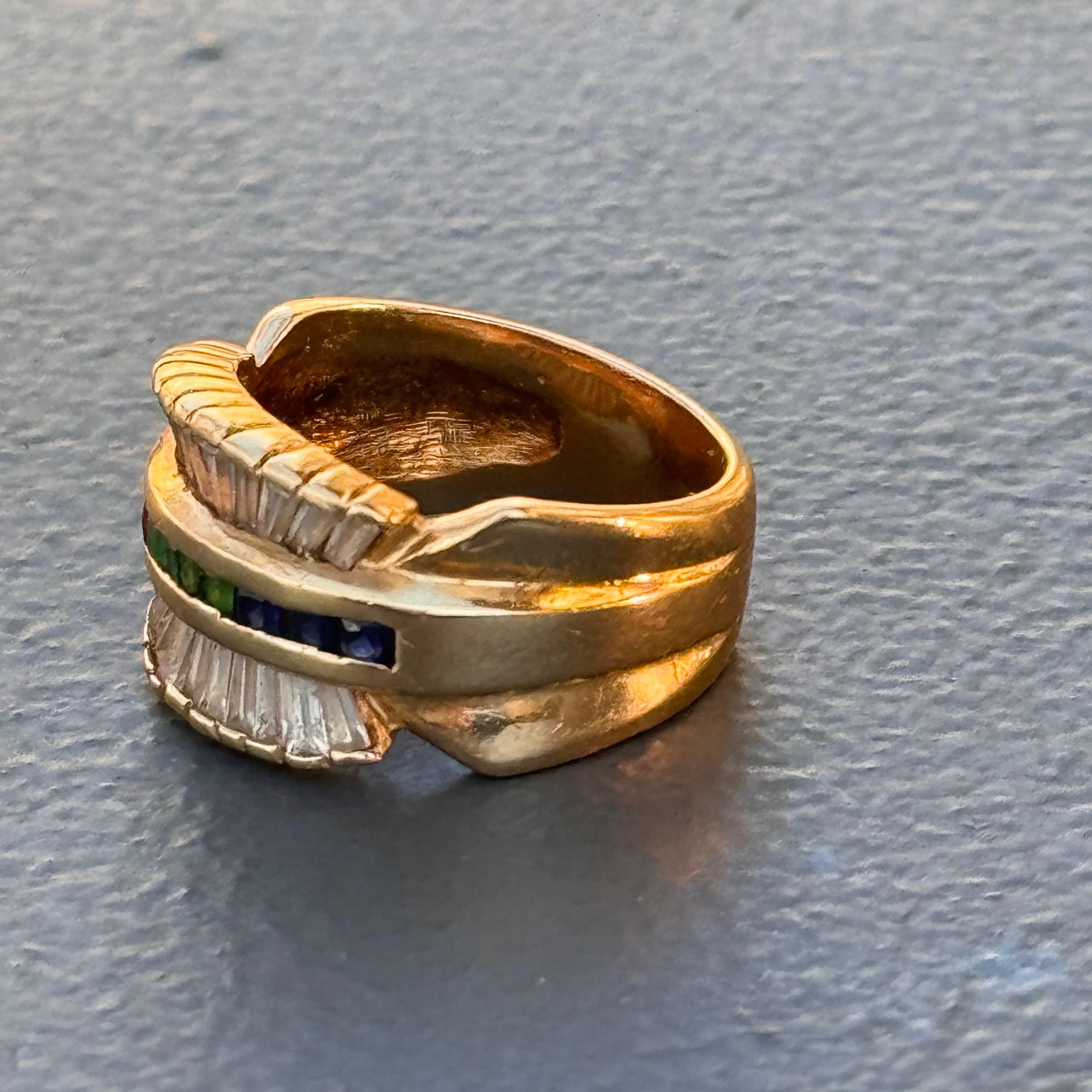 18kt yellow gold Cigar Bang style ring  For Sale 1