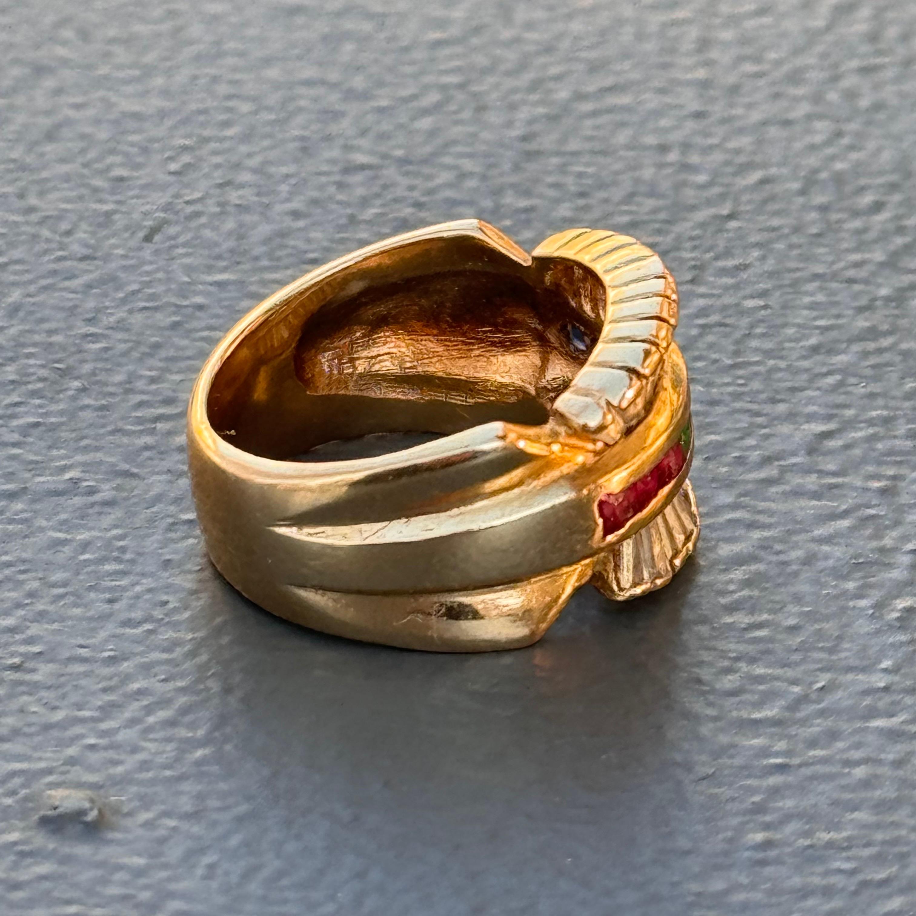 18kt yellow gold Cigar Bang style ring  For Sale 3