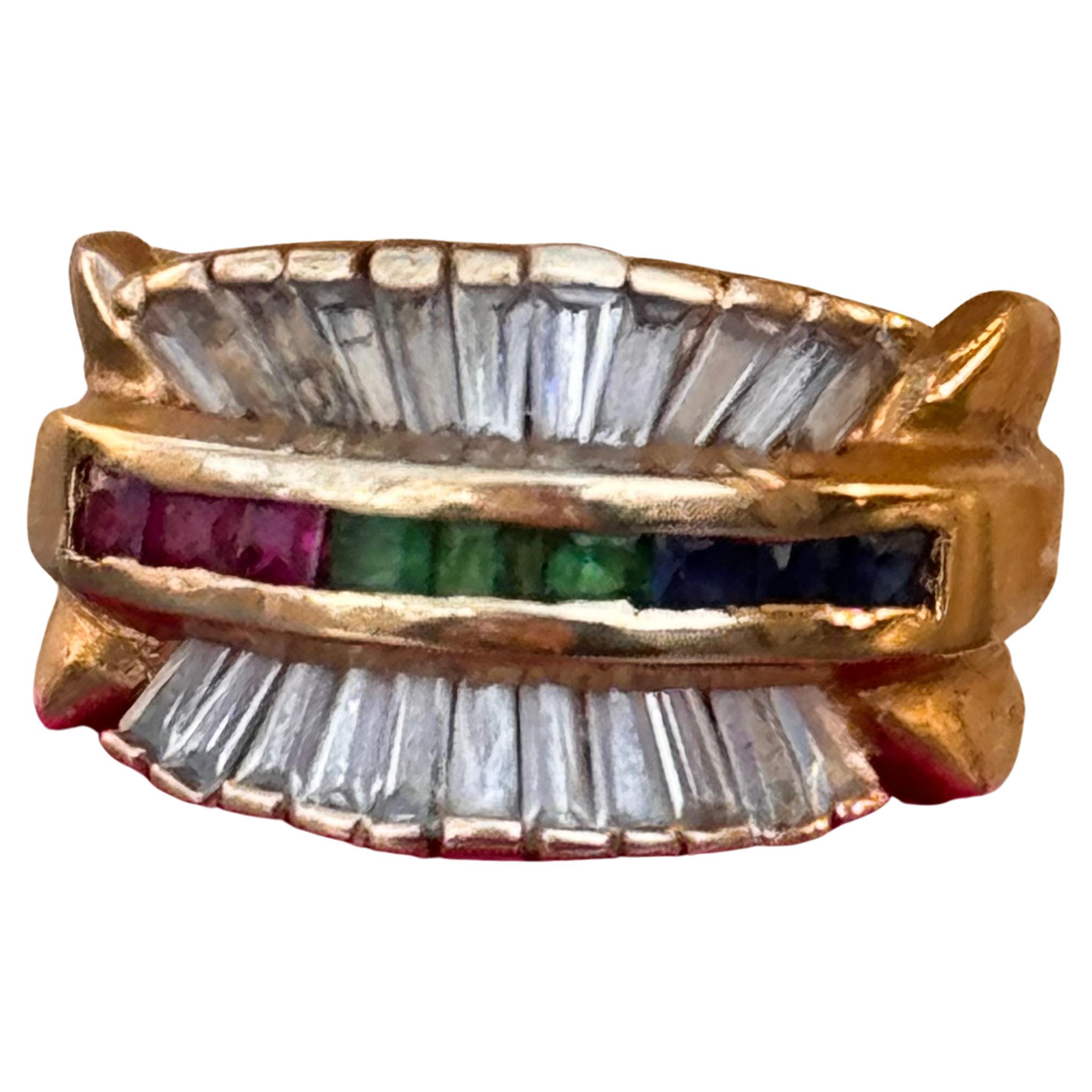 18kt yellow gold Cigar Bang style ring  For Sale