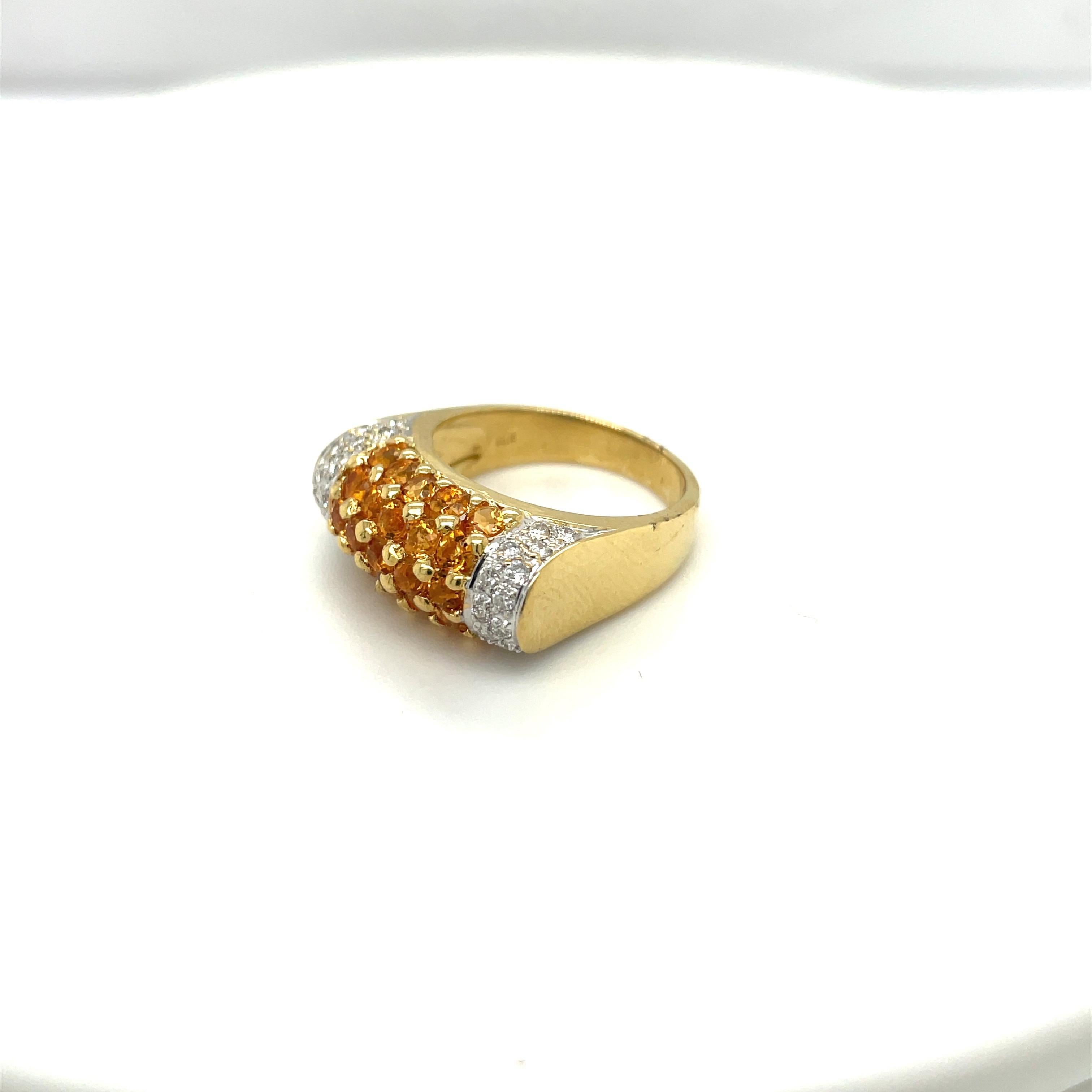 Contemporary 18KT Yellow Gold Citrine 1.50Ct Diamond 0.43Ct Ring For Sale