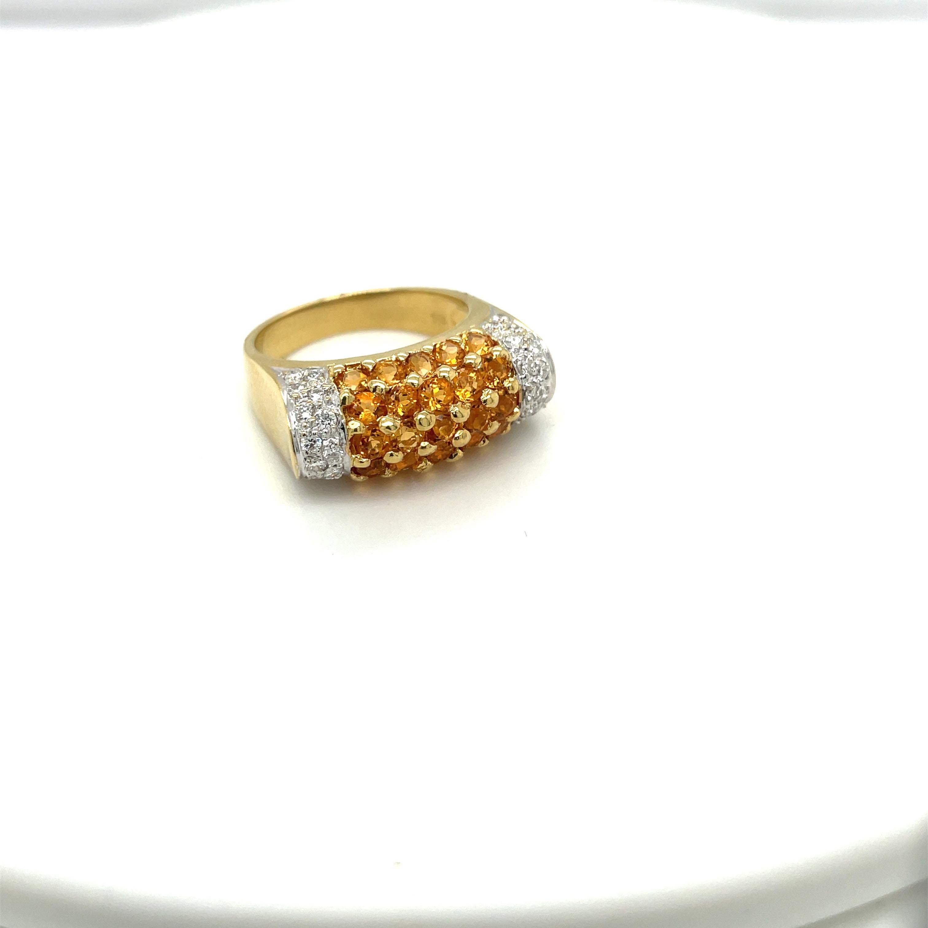 18KT Yellow Gold Citrine 1.50Ct Diamond 0.43Ct Ring In New Condition For Sale In New York, NY