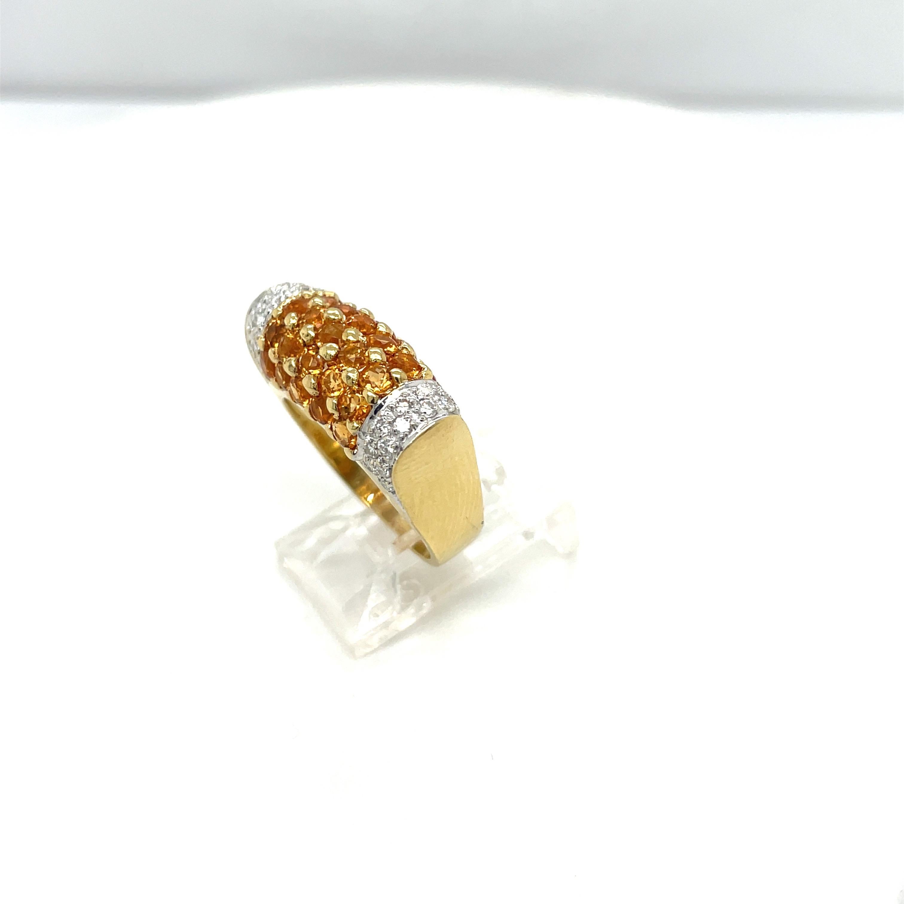 18KT Gelbgold Citrin 1,50 Karat Diamant 0,43 Karat Ring für Damen oder Herren im Angebot