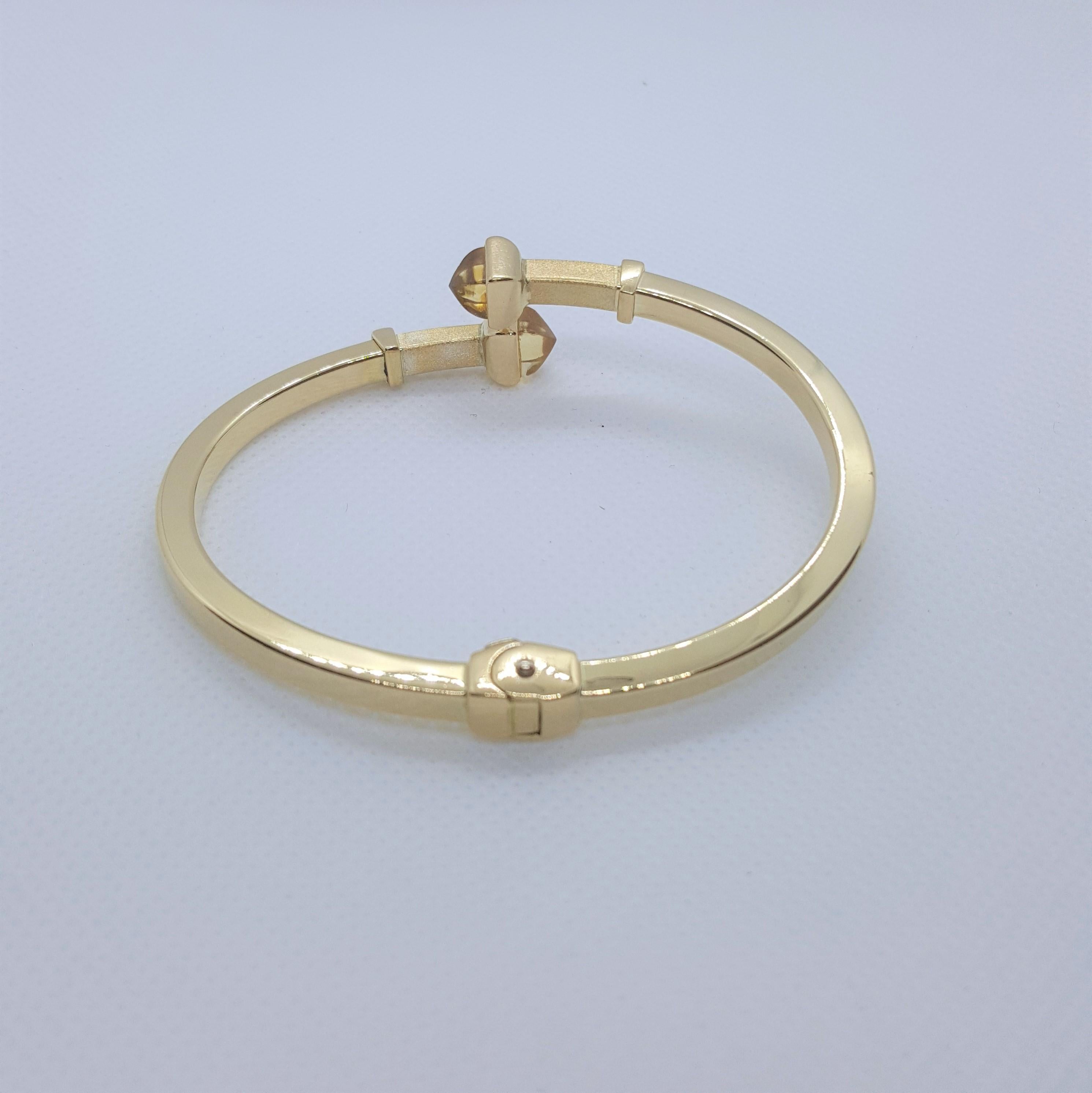 18kt Gelbgold Citrin-Armband mit Scharnier, italienisch hergestellt, Designer OTC (Moderne) im Angebot
