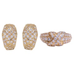 Pendientes de clip de oro amarillo de 18 quilates con juntas de 1,64 ct. Diamantes