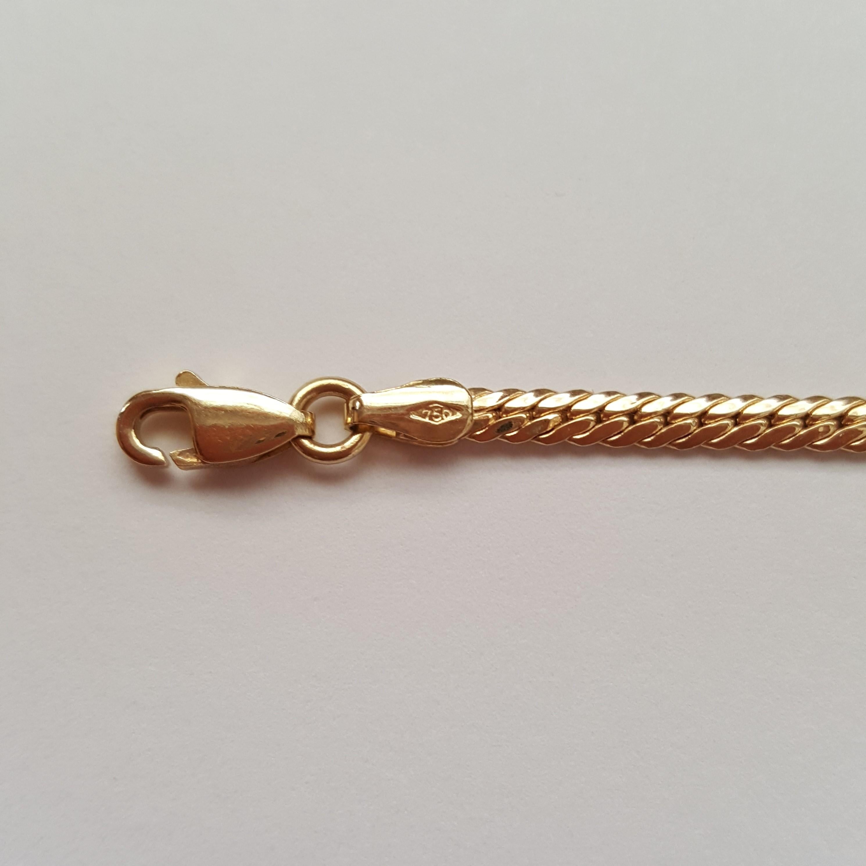 18kt Yellow Gold Curb Link Bracelet, Lobster Clasp, 2.8 Grams 1