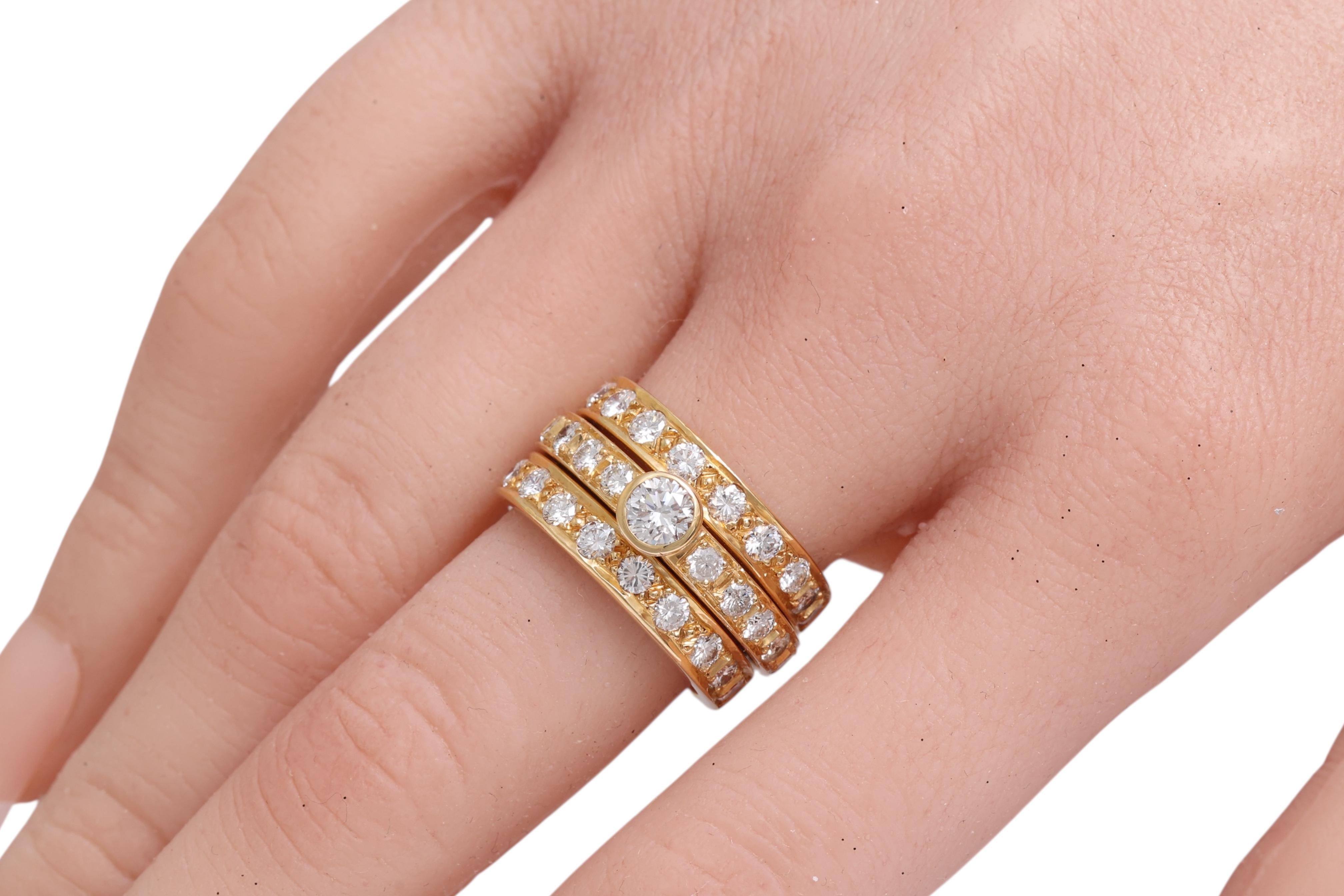 Bague de fiançailles et bague de fiançailles détachable en or jaune 18 carats avec diamants en vente 9