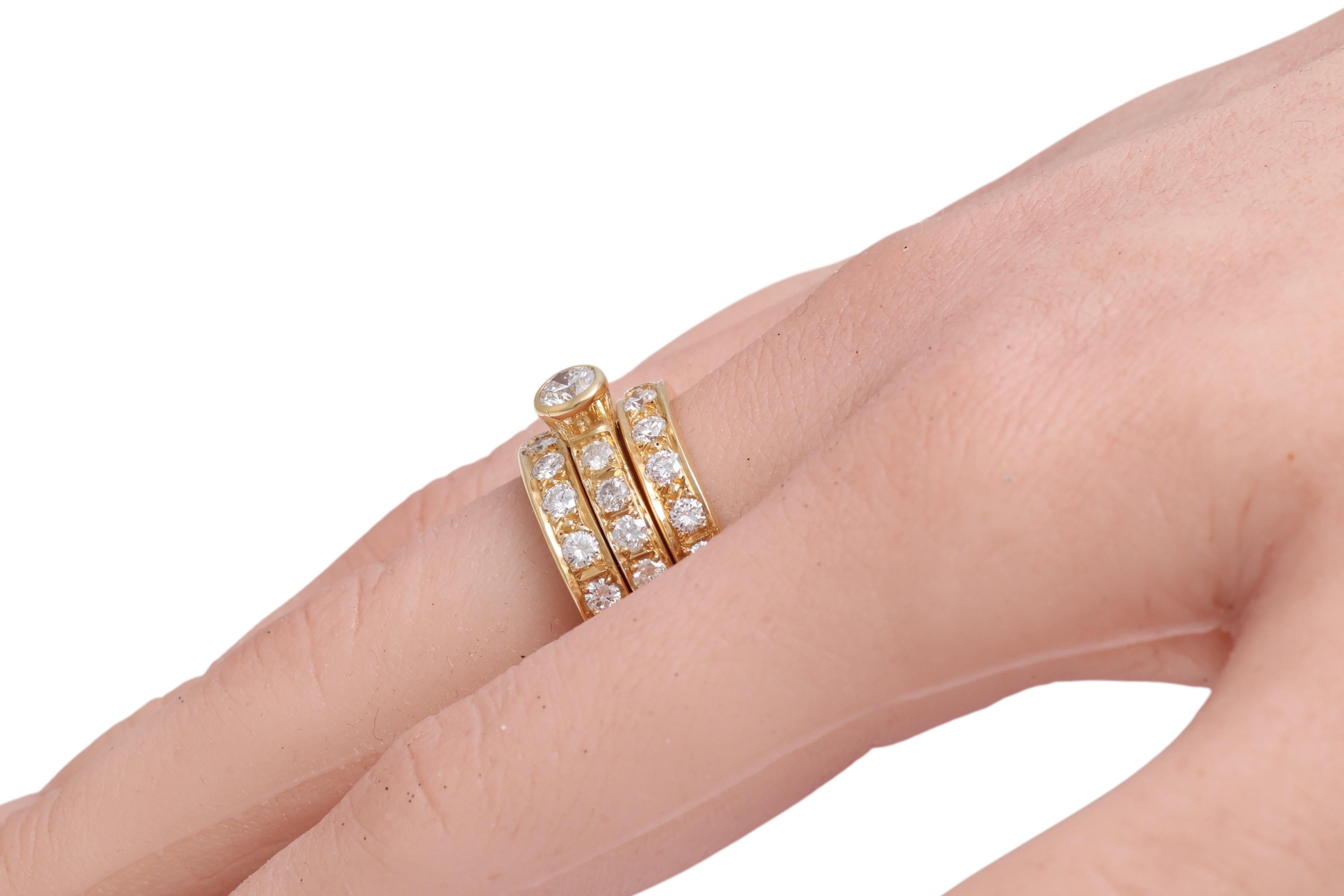 Bague de fiançailles et bague de fiançailles détachable en or jaune 18 carats avec diamants en vente 10