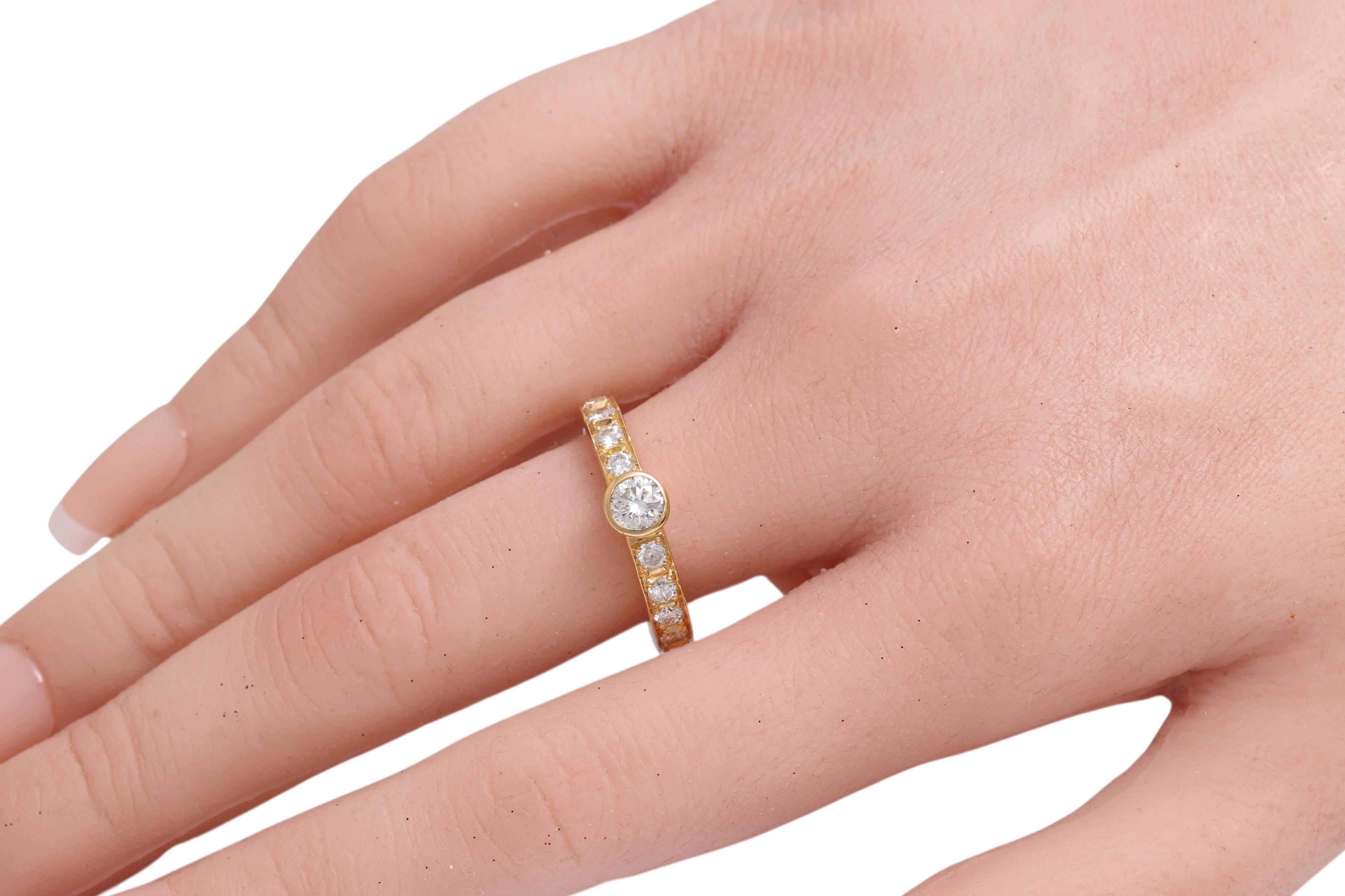 Bague de fiançailles et bague de fiançailles détachable en or jaune 18 carats avec diamants en vente 12