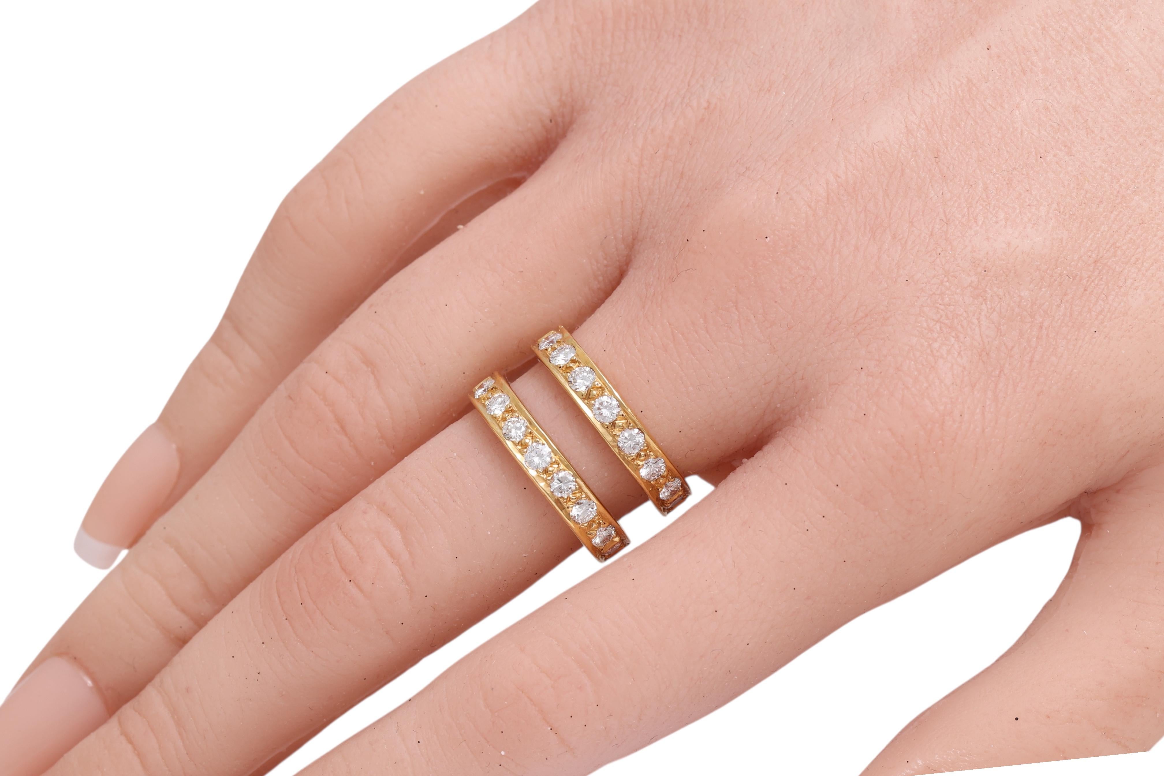 Bague de fiançailles et bague de fiançailles détachable en or jaune 18 carats avec diamants en vente 13