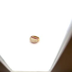Anello a cupola in oro giallo 18KT con diamante da 1,86 carati e rubino da 0,98 carati