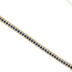 Oro giallo 18KT Diamante 3,25Ct. e Zaffiro blu 5,26Ct. Bracciale da tennis