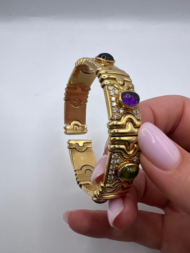 18kt Yellow gold, diamond and semi precious stones For Sale 5