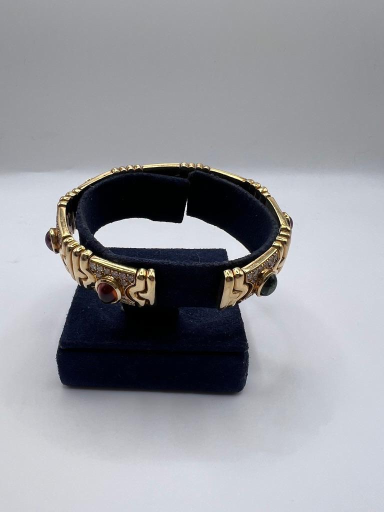 18kt Yellow gold, diamond and semi precious stones For Sale 2