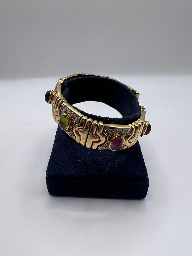 18kt Yellow gold, diamond and semi precious stones For Sale 4