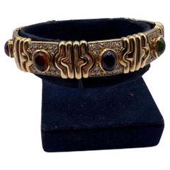 Vintage 18kt Yellow gold, diamond and semi precious stones