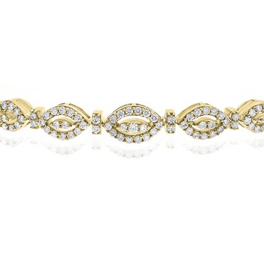 Contemporary 18kt Yellow Gold Diamond Bangle with .73 Carat of Round Brilliant Cut Diamonds For Sale