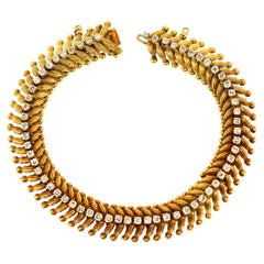 18kt Yellow Gold Diamond Bracelet Vintage 1940s