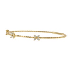 18KT Yellow Gold Diamond Clover Flex Bracelet – 0.36CTW