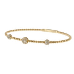 18KT Yellow Gold Diamond Dome Flex Bracelet – 0.39CTW