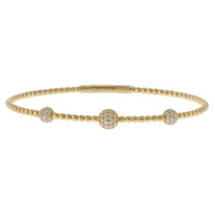 18KT Yellow Gold Diamond Dome Flex Bracelet – 0.39CTW