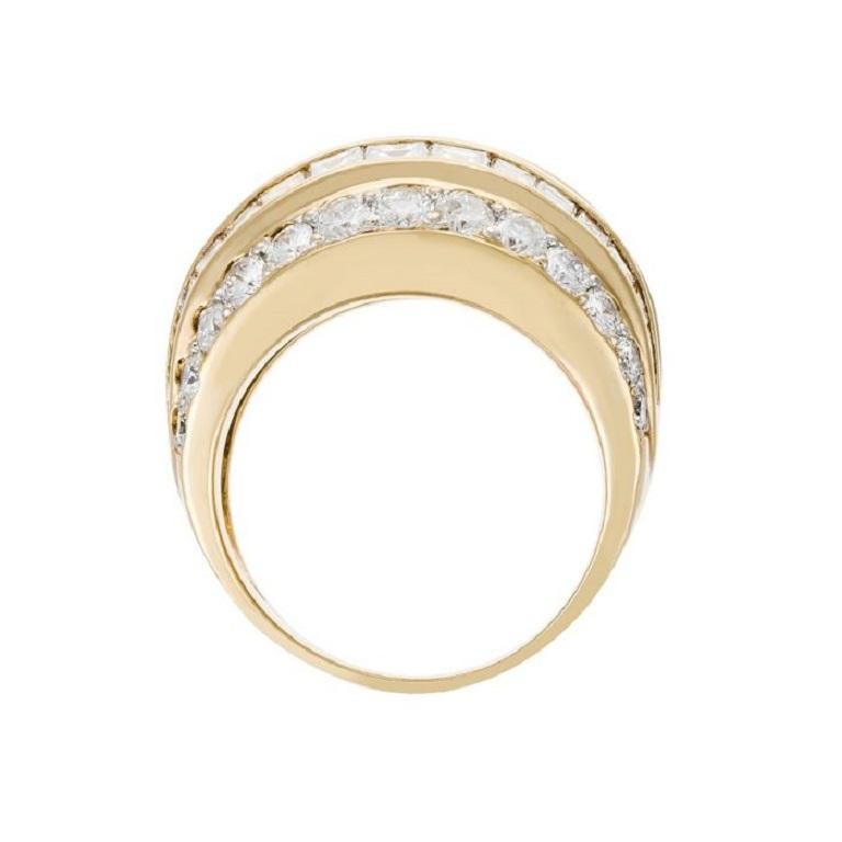 18kt Yellow Gold Diamond Fashion Ring, with 5.50 Carats of Diamonds For Sale 2