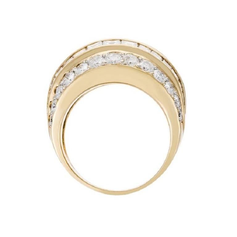 18kt Gelbgold Diamant Mode-Ring, mit 5,50 Karat Diamanten Damen im Angebot