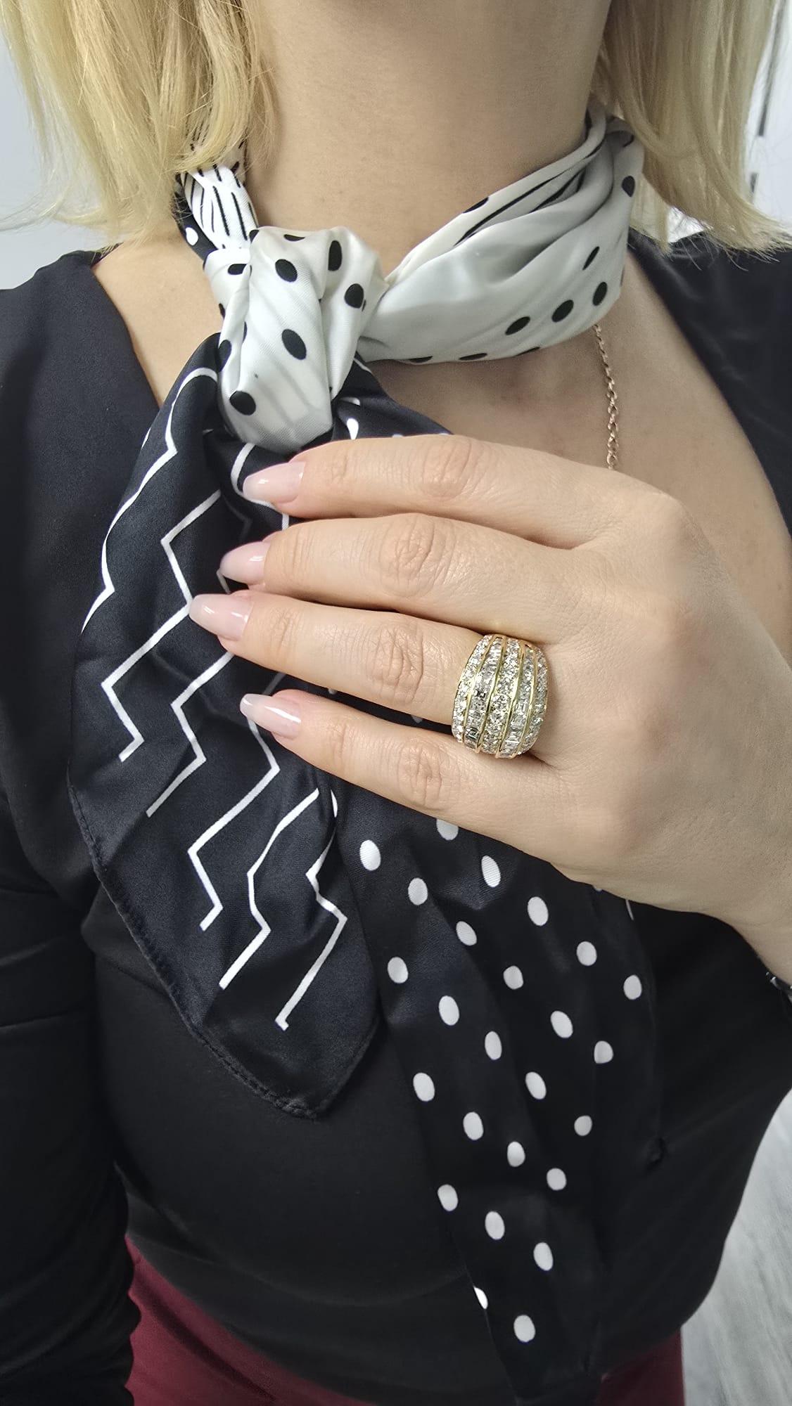 18kt Gelbgold Diamant Mode-Ring, mit 5,50 Karat Diamanten im Angebot 2