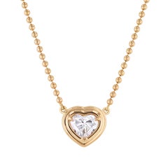 18kt Yellow Gold Diamond Heart Pendant Necklace