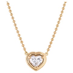 18kt Yellow Gold Diamond Heart Pendant Necklace