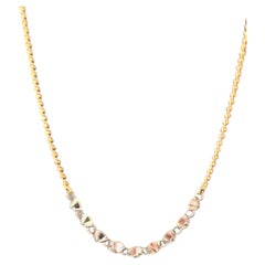 Collana in oro giallo 18 carati con diamanti, lunghezza regolabile, perfetta da indossare tutti i giorni