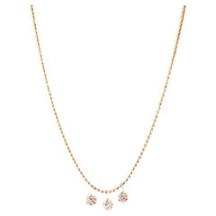 Diamantkette aus 18-karätigem Gelbgold mit verstellbarer Länge für den Alltag