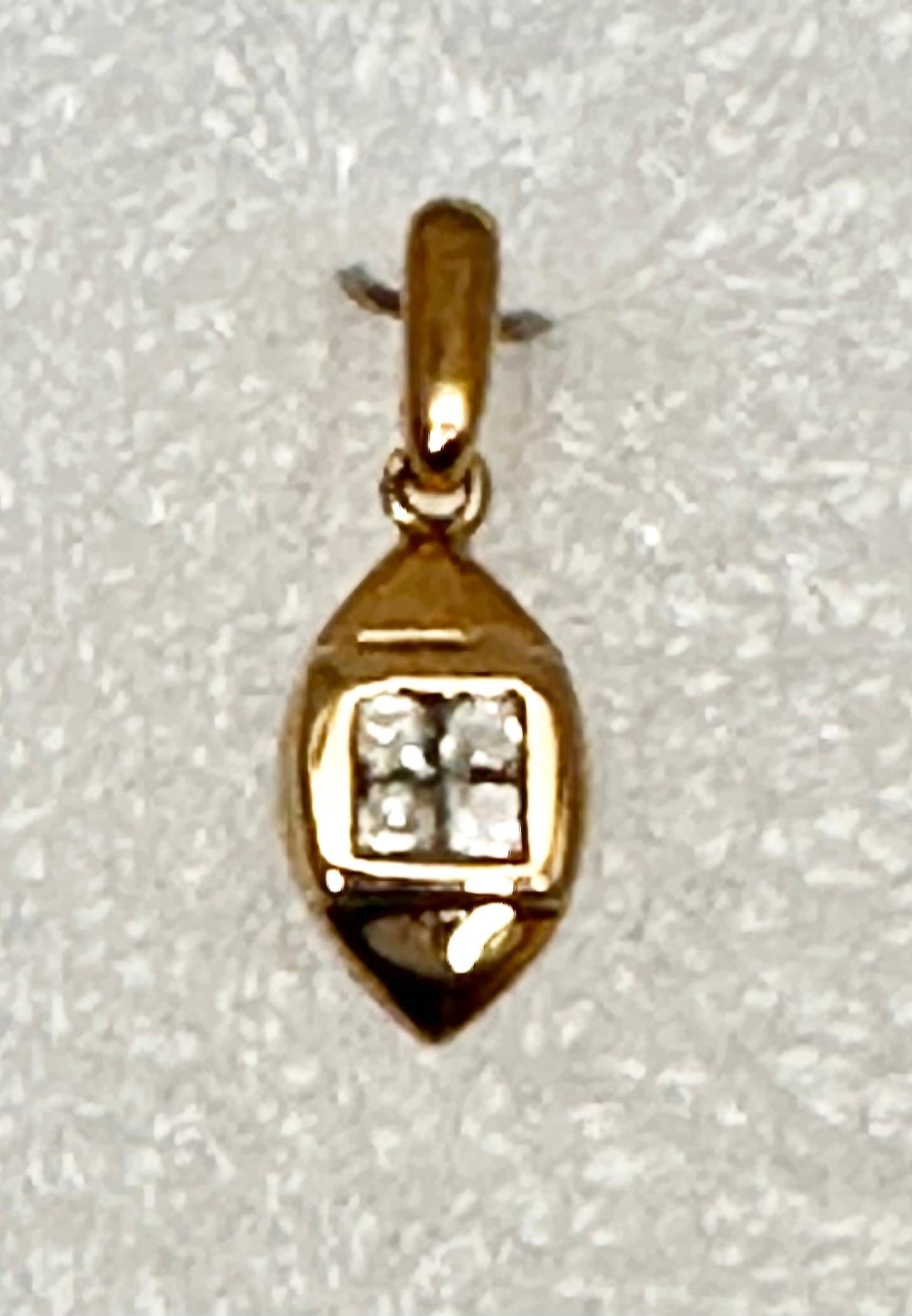 18 Karat Gelbgold Diamant-Anhänger 4-2pt. Diamanten im Prinzessinnenschliff im Angebot 4