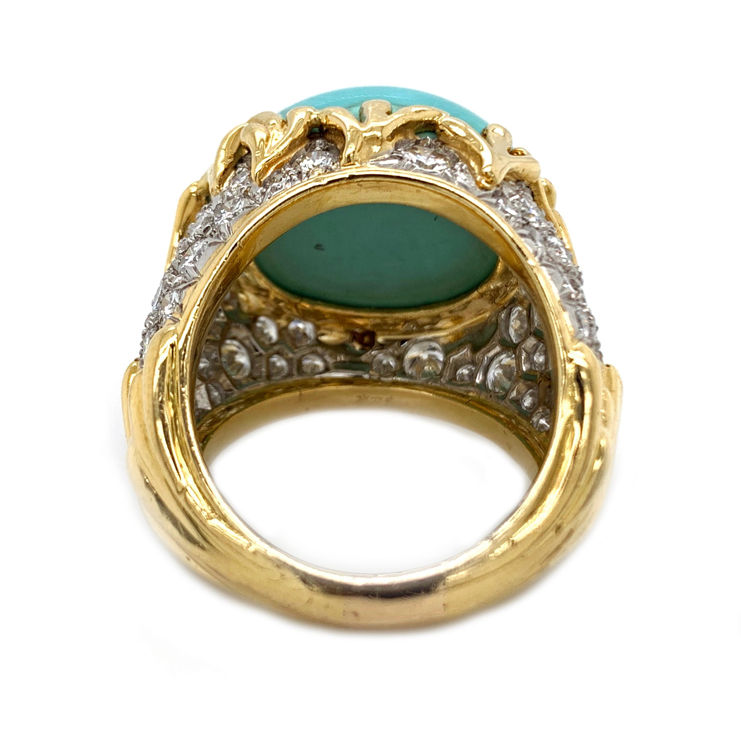 18k gold turquoise ring