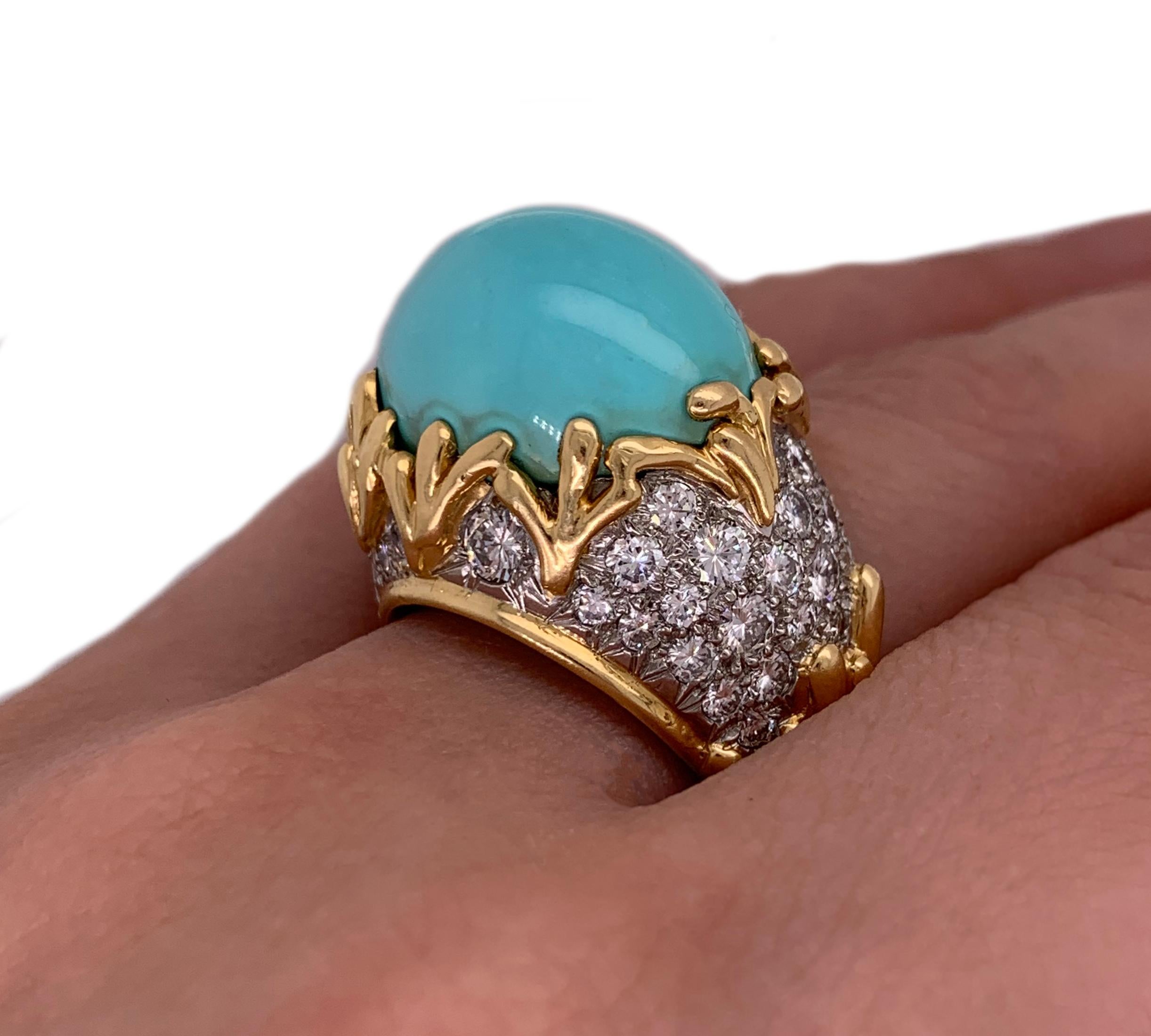 turquoise and gold rings