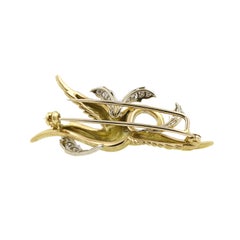 18Kt Yellow Gold, Diamonds and Emerald Swan Brooch