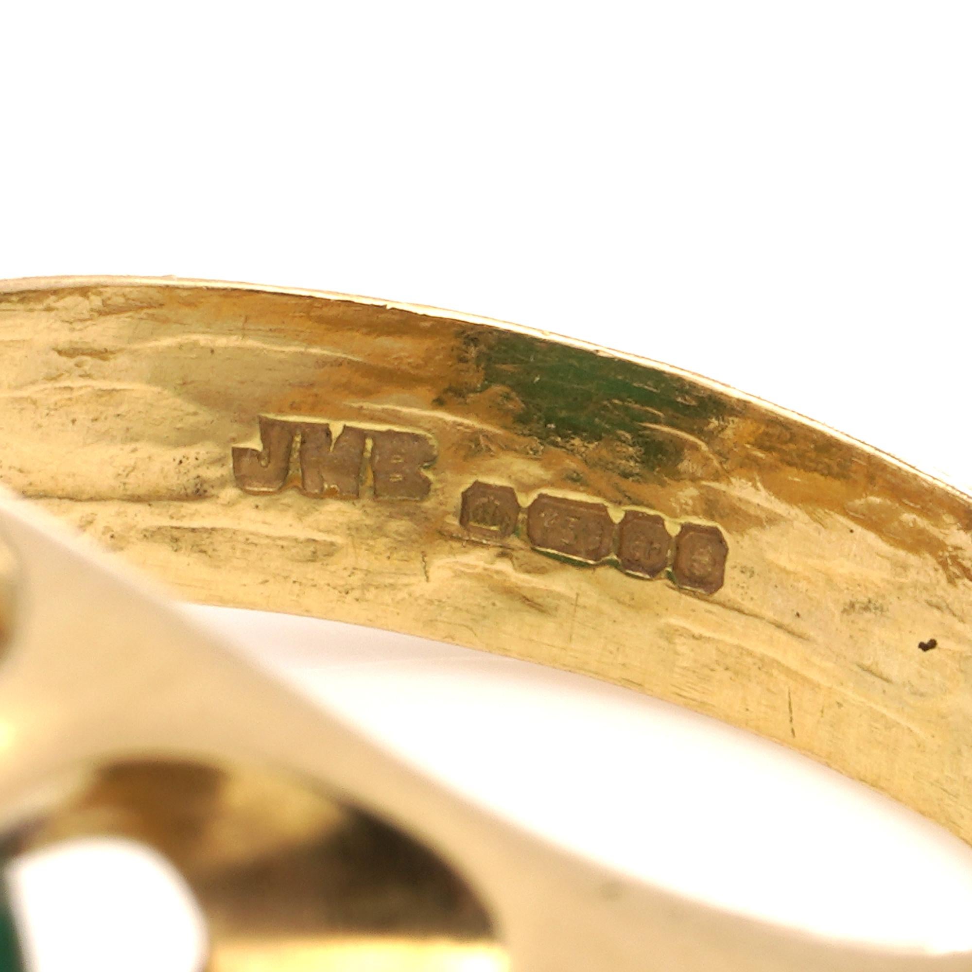 18kt. Yellow Gold Dome 7.50 Ct. Cabochon Emerald Ring For Sale 5