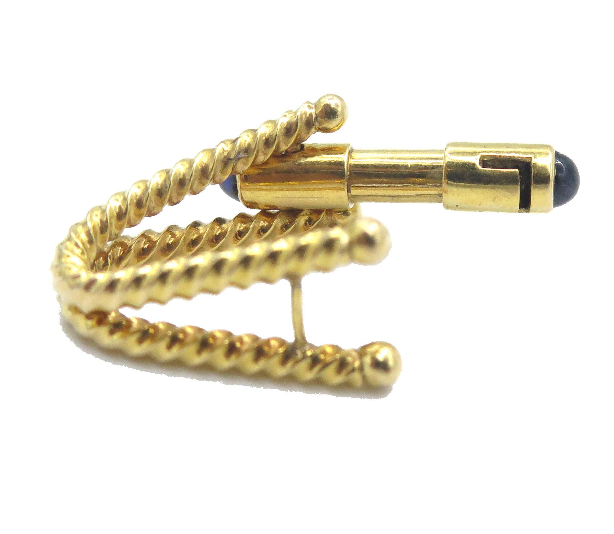 18 Karat Yellow Gold Double Sided Cufflinks In Excellent Condition For Sale In West Palm Beach, FL