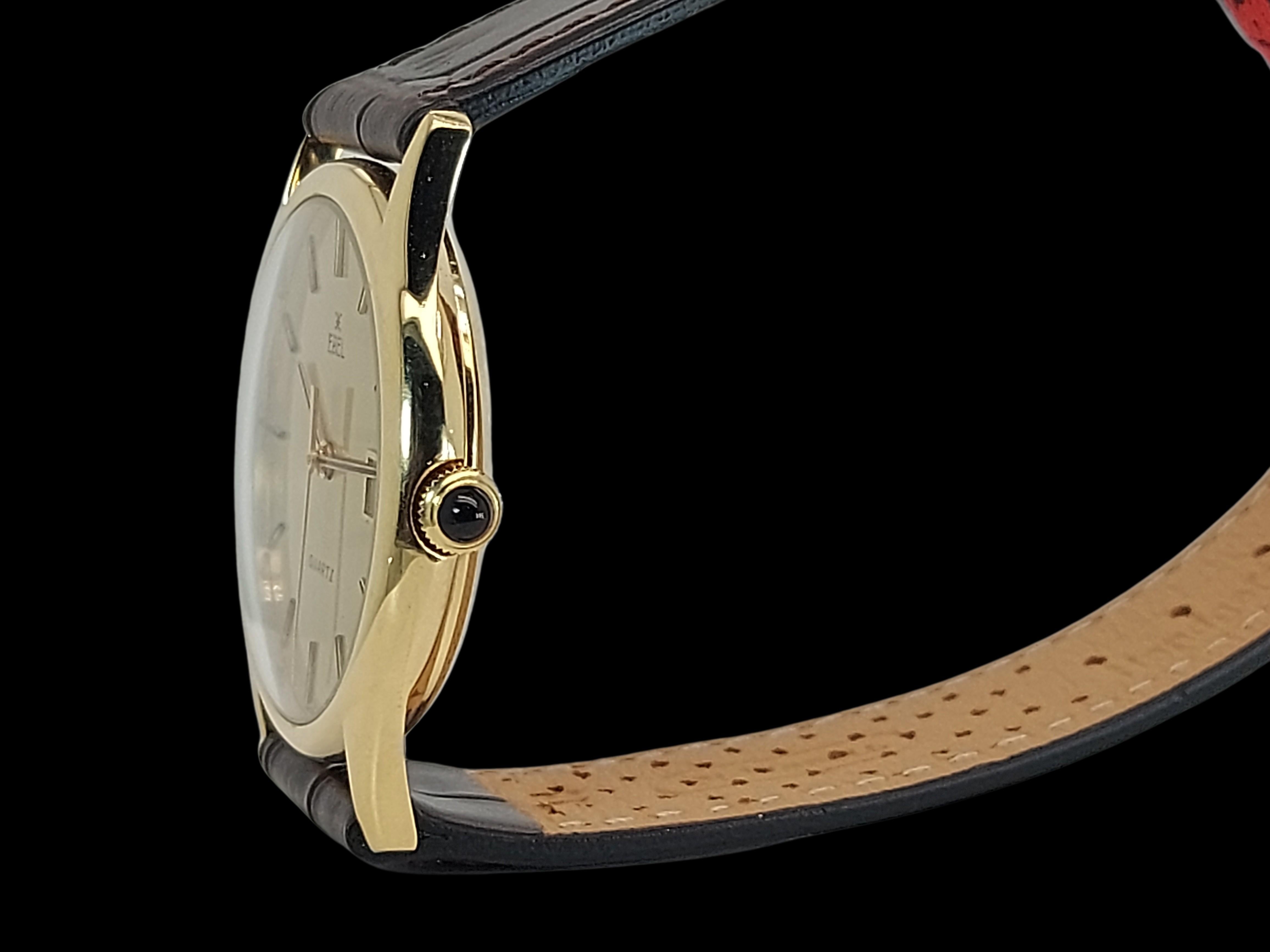 18 Karat Gelbgold Ebel Kleideruhr, Quarz 7