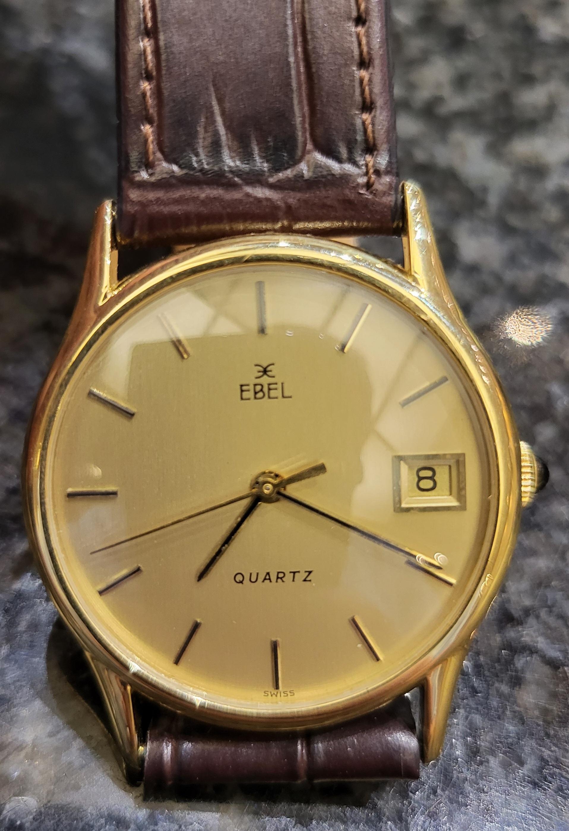 18kt Yellow Gold Ebel Dress Watch, Quartz In Excellent Condition For Sale In Antwerp, BE