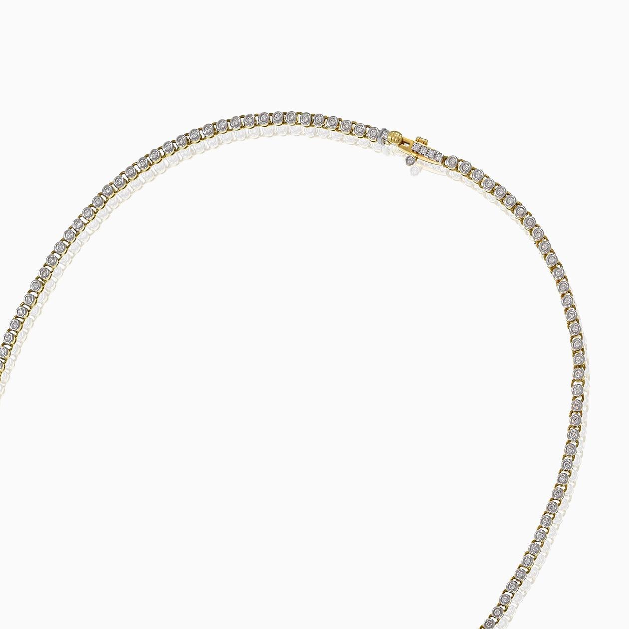 Taille ronde Collier en or jaune 18KT avec émeraudes et diamants en vente