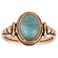 18kt Yellow Gold Emerald Cabochon Ring