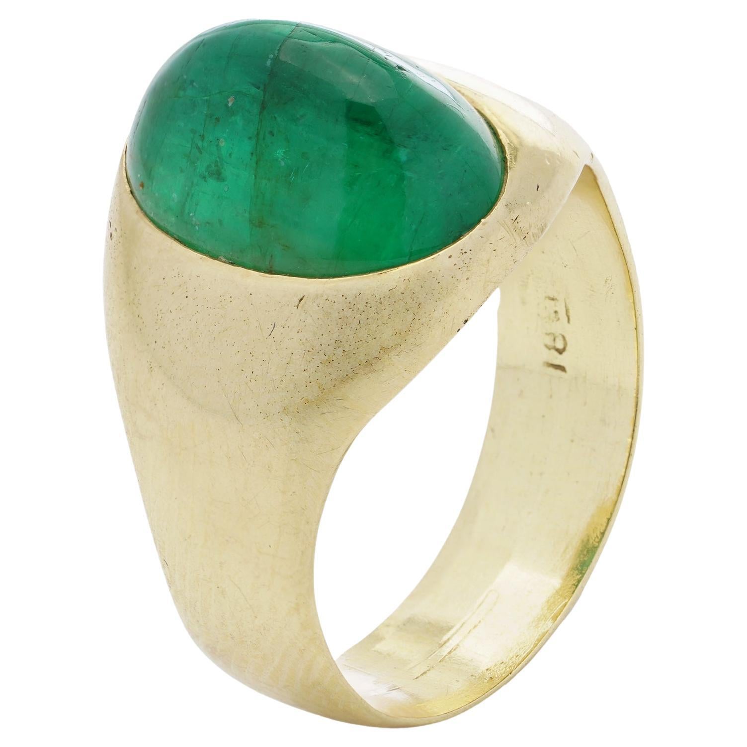 18kt. Gelbgold Smaragd Dome Ring