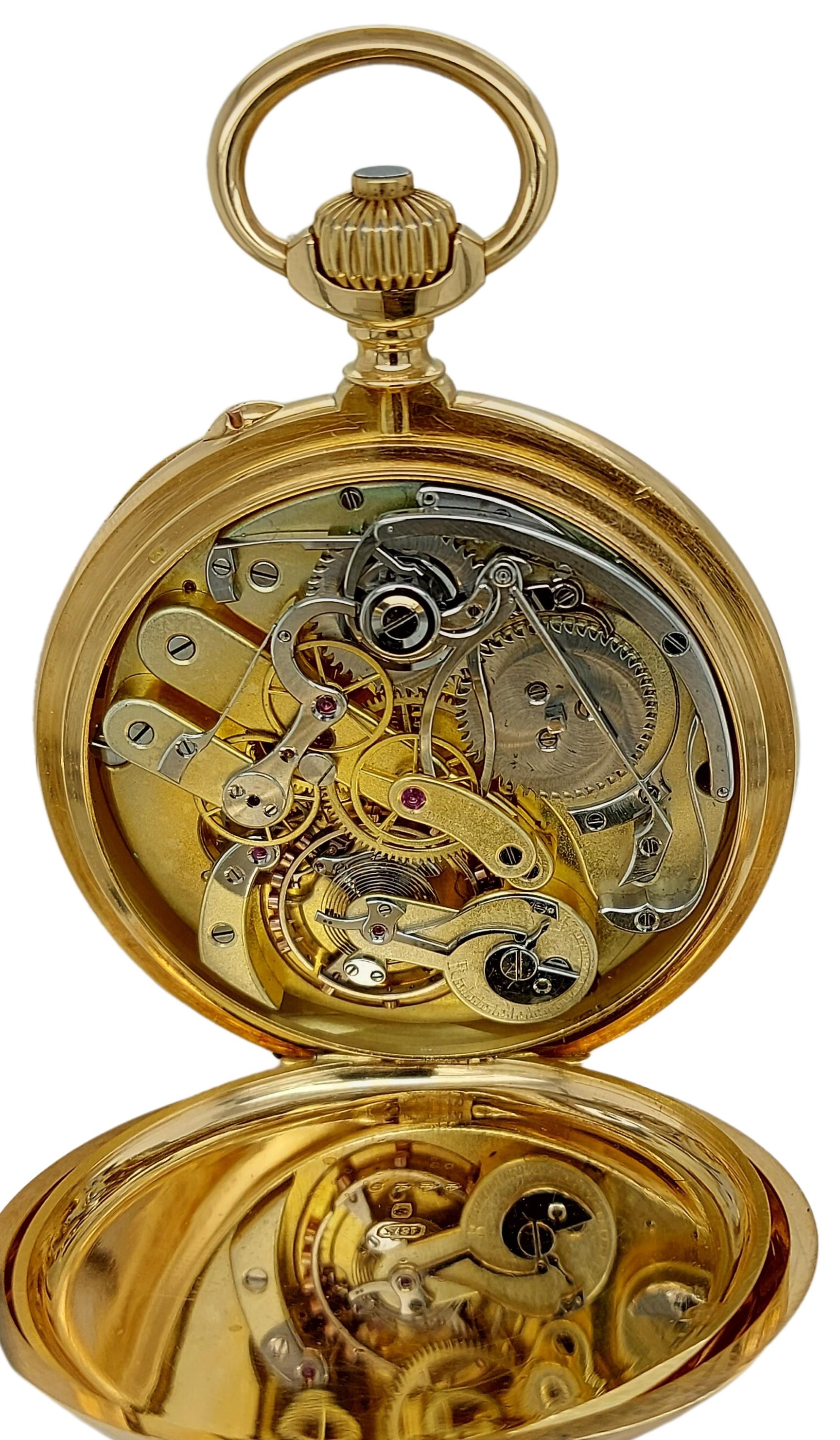 18kt Yellow Gold Enamel Dial Marius LeCoultre Genève Pocket Watch Chronograph 10