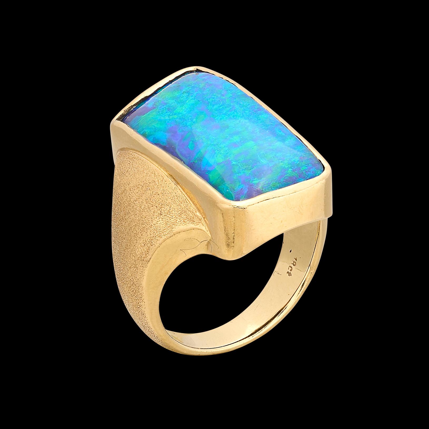 18kt Yellow Gold Estate Australian Opal Ring 2