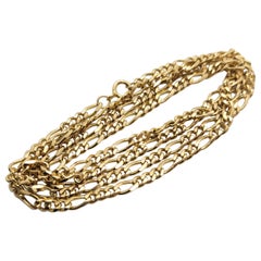 18kt Yellow Gold Figaro Chain 26 Inches Spring Ring Clasp 19.4 Grams 3.4mm Wide