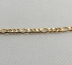 18kt Yellow Gold Figaro Chain 26 Inches Spring Ring Clasp 19.4 Grams 3.4mm Wide