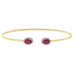 18KT Yellow Gold Flex Diamond And Ruby Bangle Bracelet 18KT Yellow Gold Flex Diamond And Ruby Bangle Bracelet