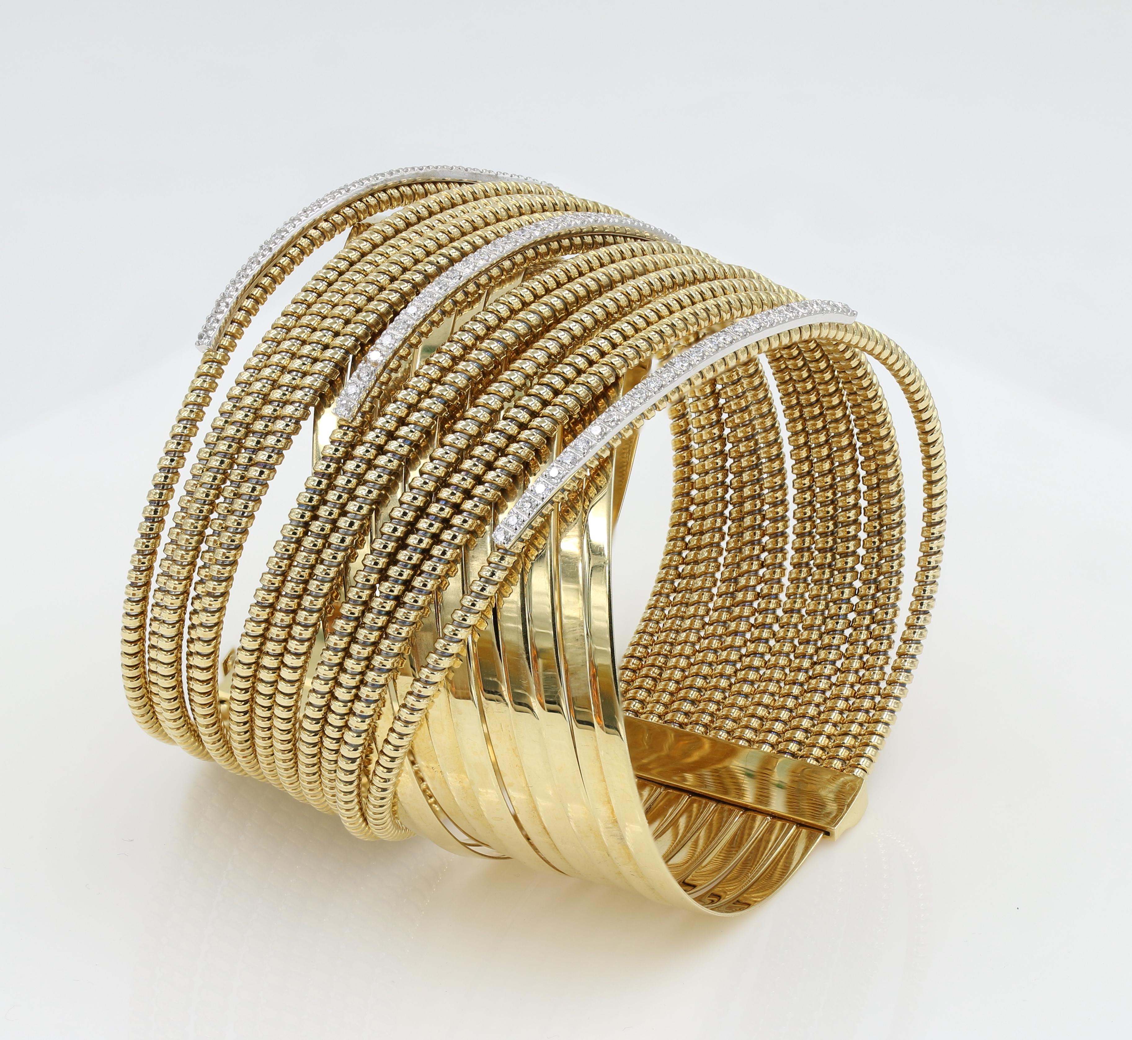 mens gold cuff bracelet with ball ends