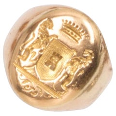 18kt Yellow Gold French Signet Ring