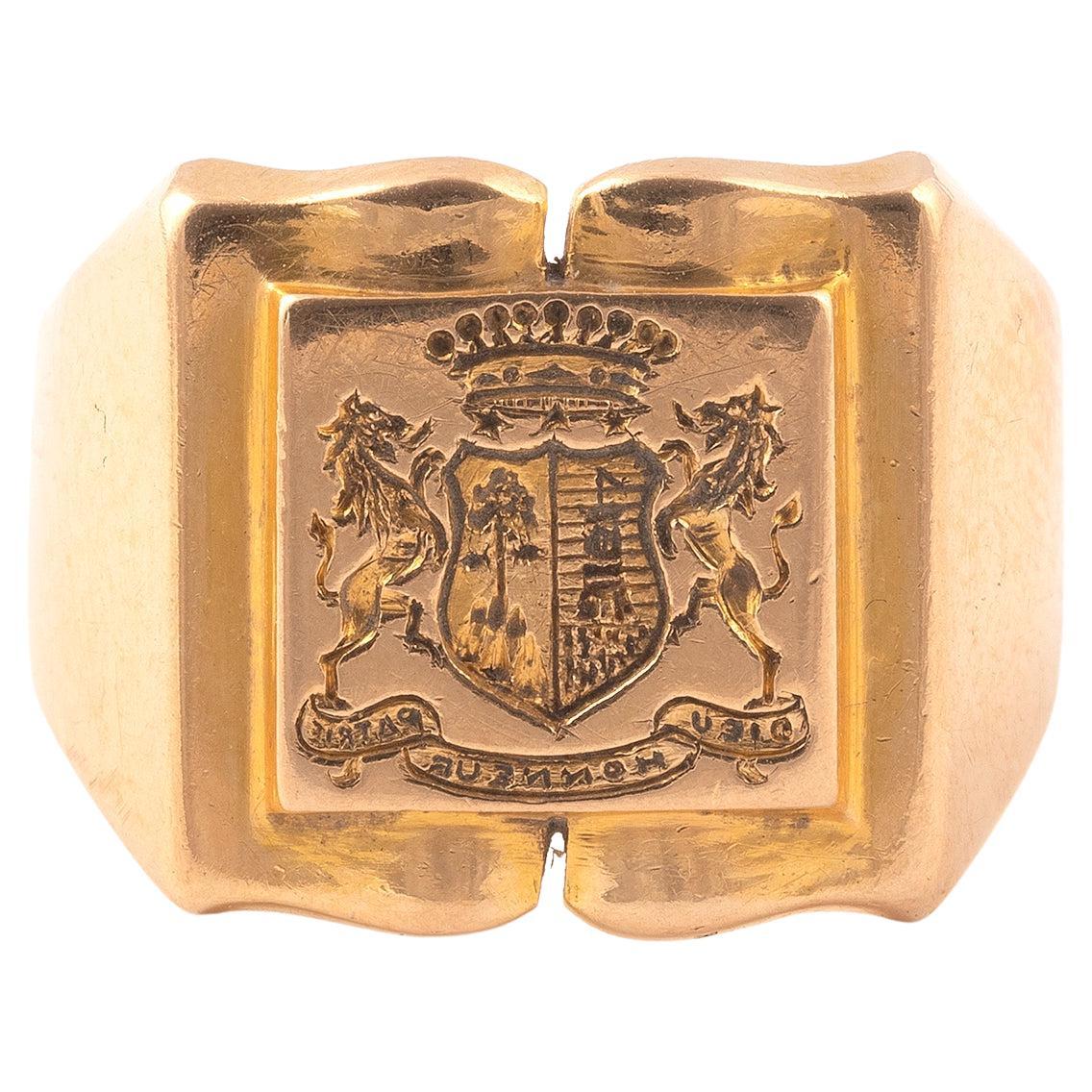 18kt Yellow Gold French Signet Ring